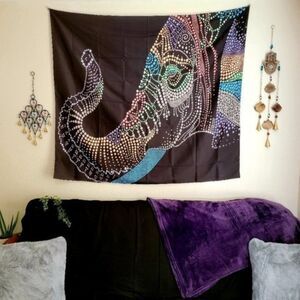 Rainbow Dot Elephant Tapestry (#12)
